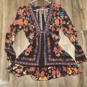 Free People Low Cut Shirt Dress size 12